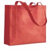 Non woven bags with long handle and pleat 38x34x10cm.