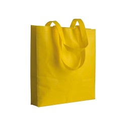 Non woven bags with long colored handle. and pleat 36x40x9cm. 80gr.